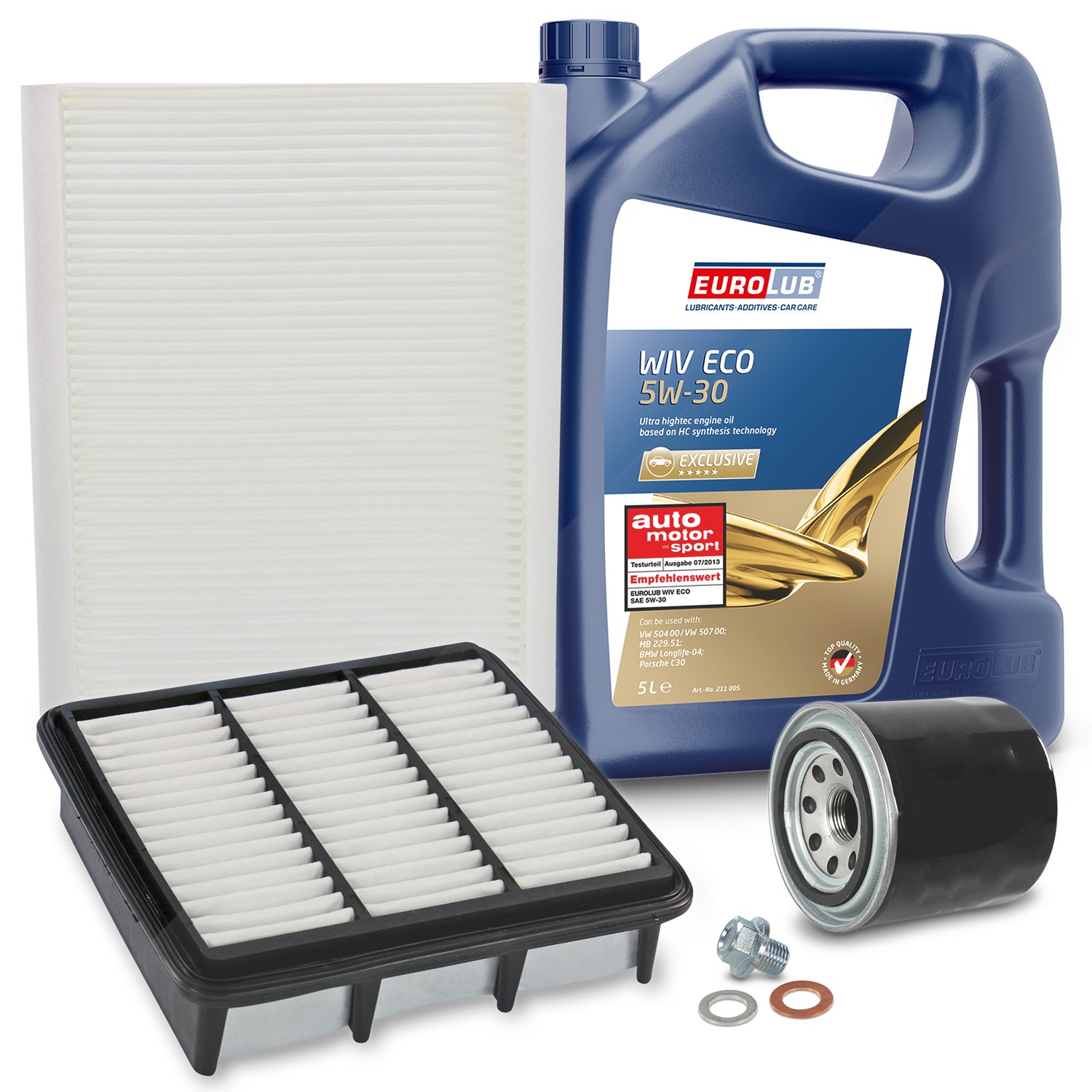 Bestprice Inspektionspaket Filtersatz SET A + 5l ÖL [Hersteller-Nr. 10493718] für Hyundai, Kia
