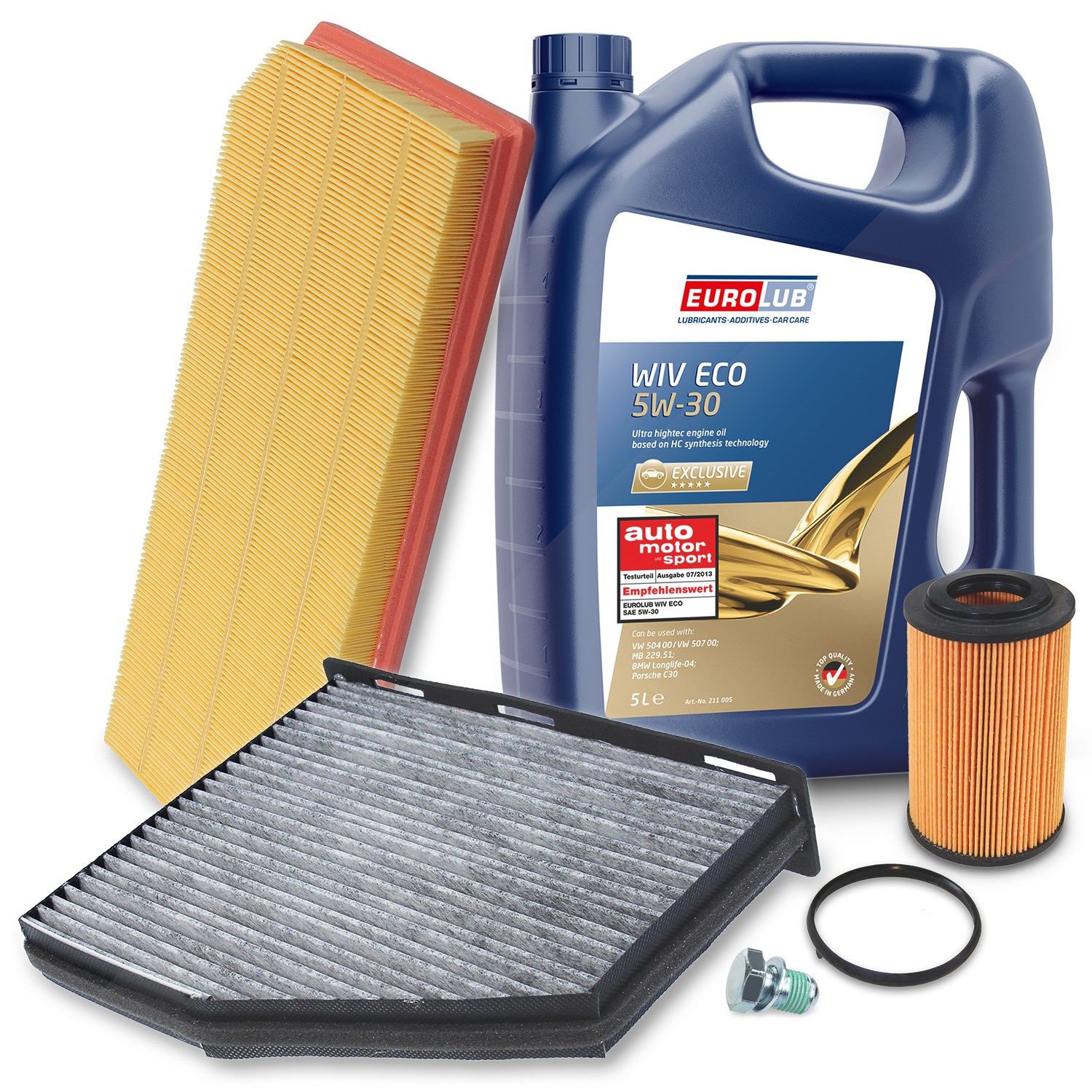 Bestprice Inspektionspaket Filtersatz SET A + 5l ÖL [Hersteller-Nr. 10493738] für Seat, Skoda, Audi, VW