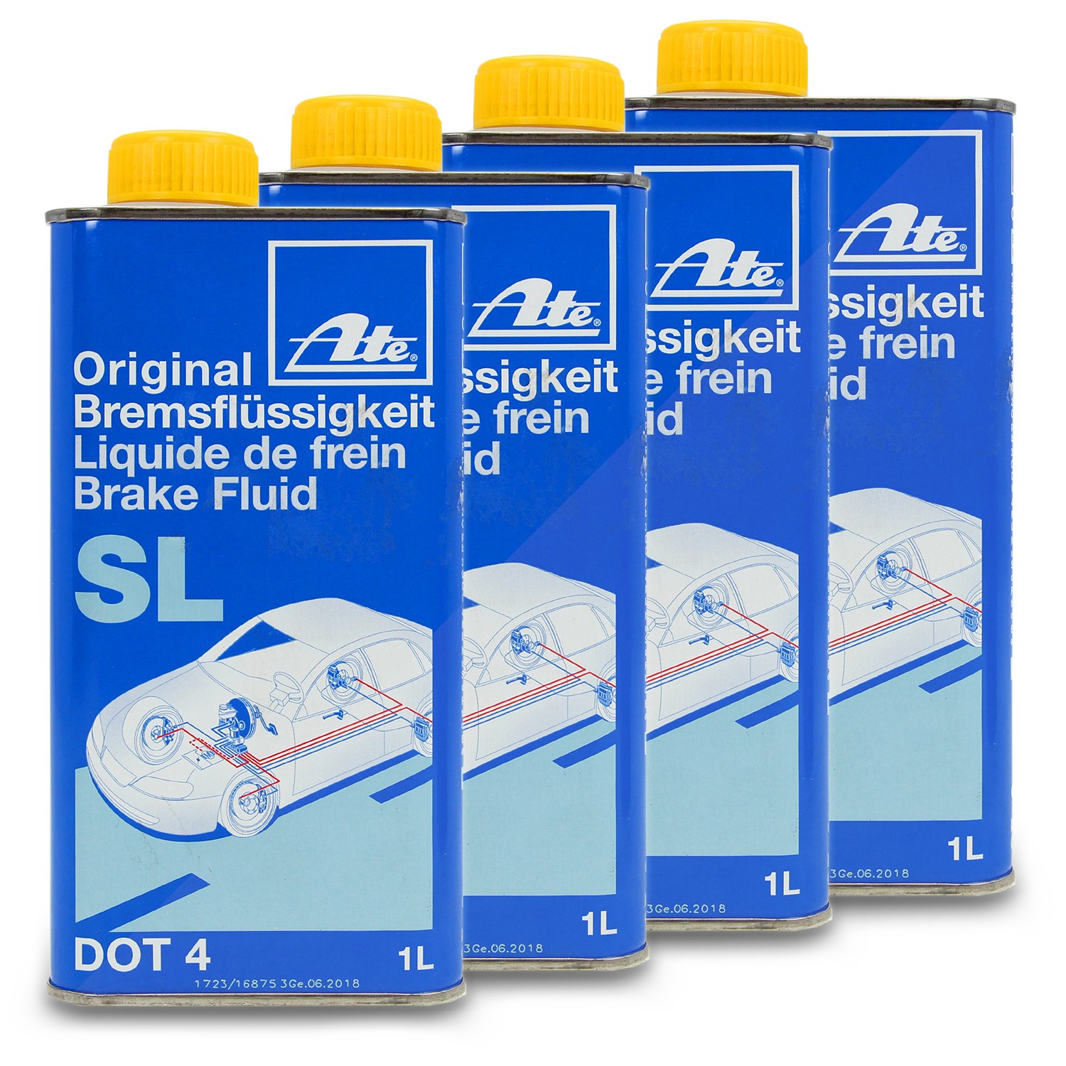 Ate 4x 1 Liter Bremsflüssigkeit SL DOT4 [Hersteller-Nr. 03.9901-5802.2]