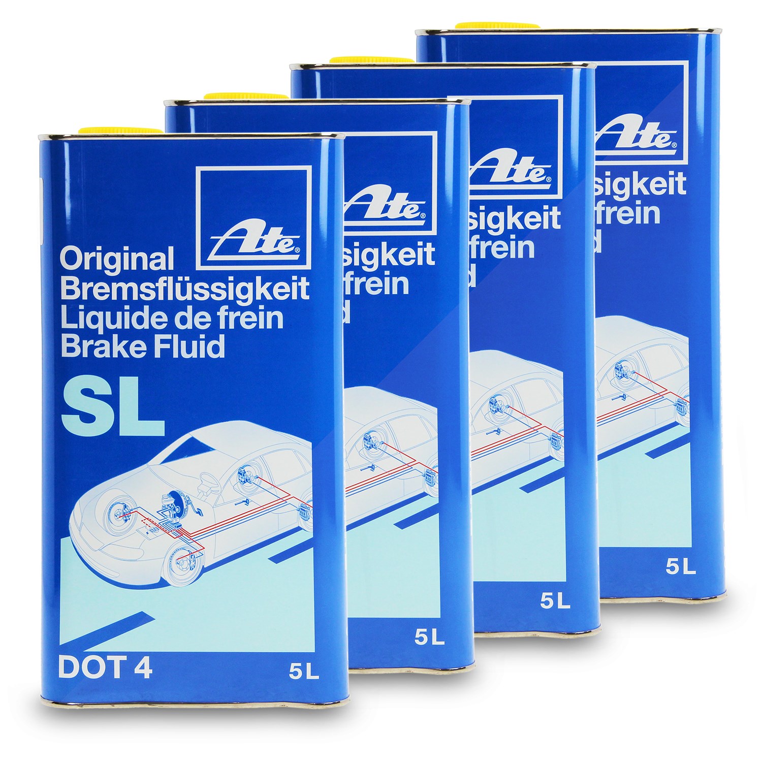 Ate 4 x 5 Liter Bremsflüssigkeit SL DOT4 [Hersteller-Nr. 03.9901-5803.2]