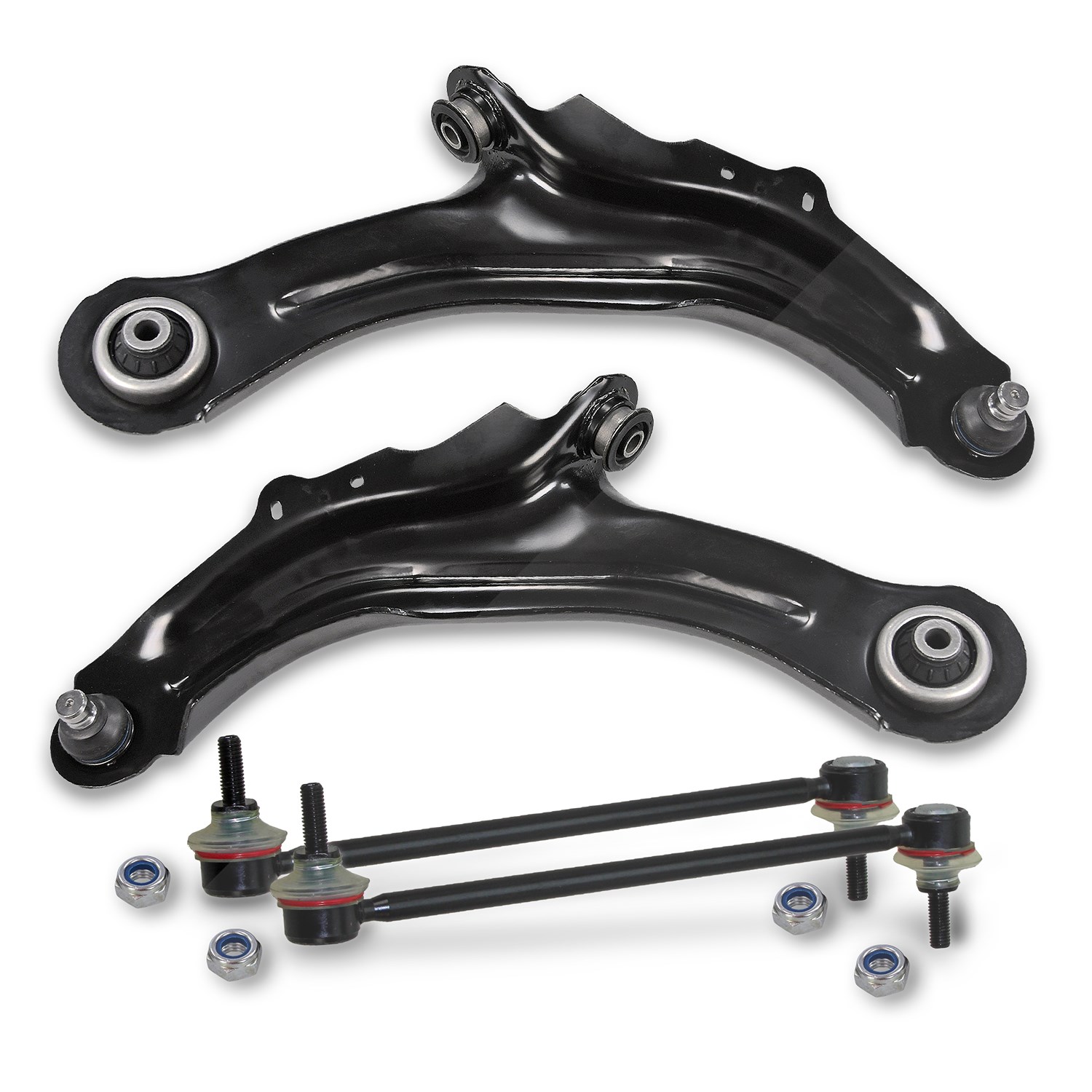 Bestprice 2x Querlenker + 2x Koppelstange vorne [Hersteller-Nr. 40379349] für Renault