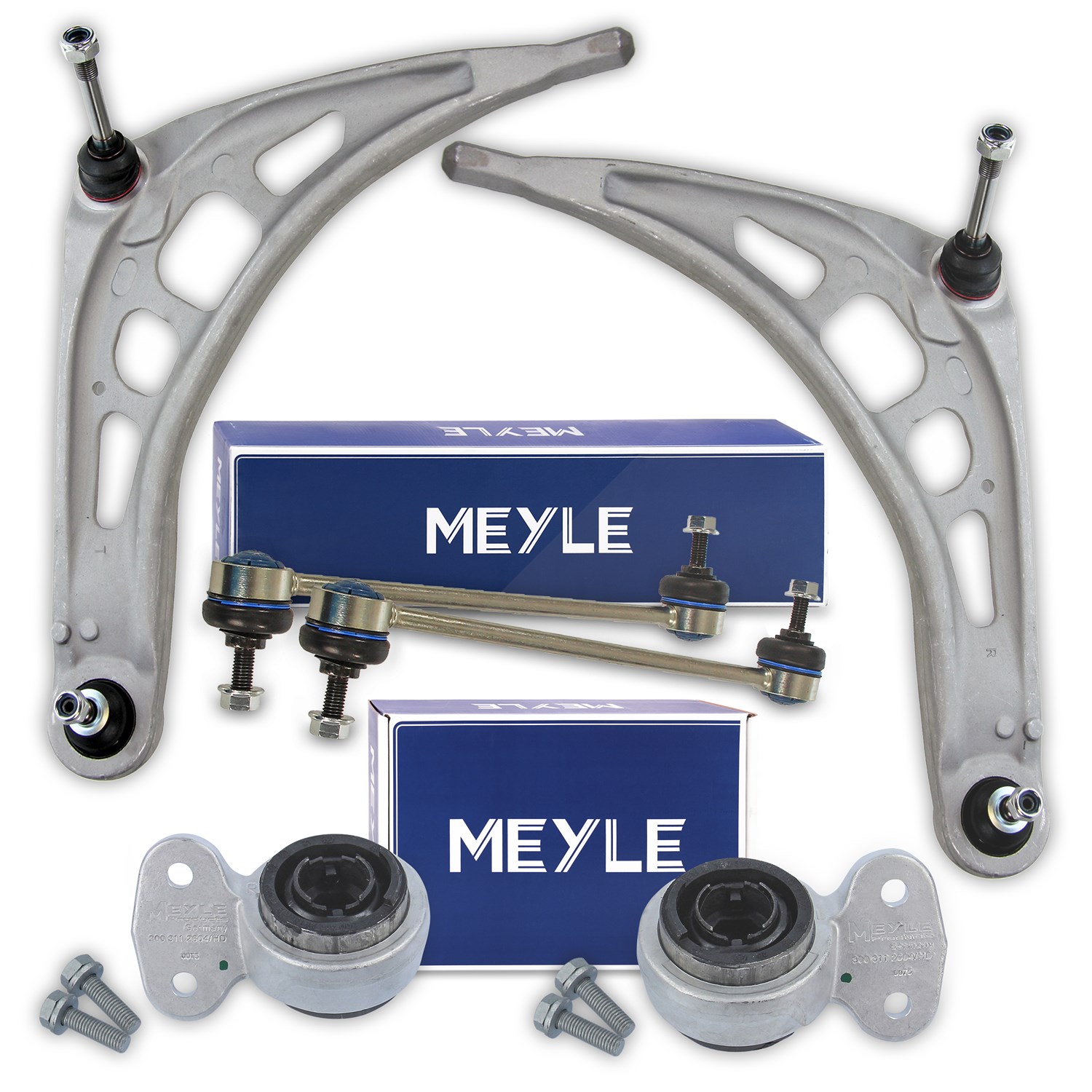 Bestprice 2x Querlenker +MEYLE Hydrolager +MEYLE Koppelstangen vorne [Hersteller-Nr. 40379367] für BMW