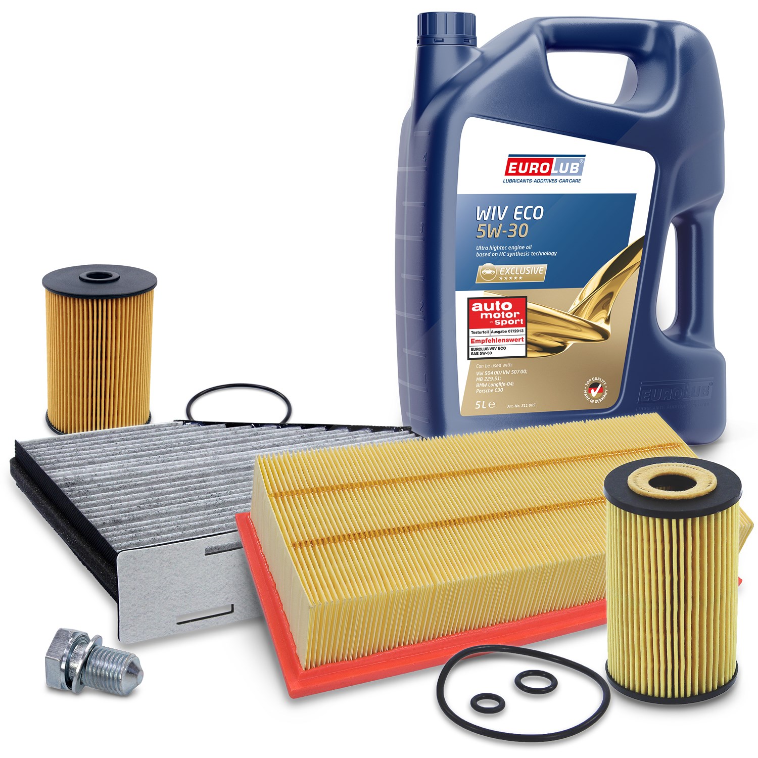 Bestprice Inspektionspaket Filtersatz SET B + 5l ÖL [Hersteller-Nr. 40197429] für Seat, Skoda, Audi, VW