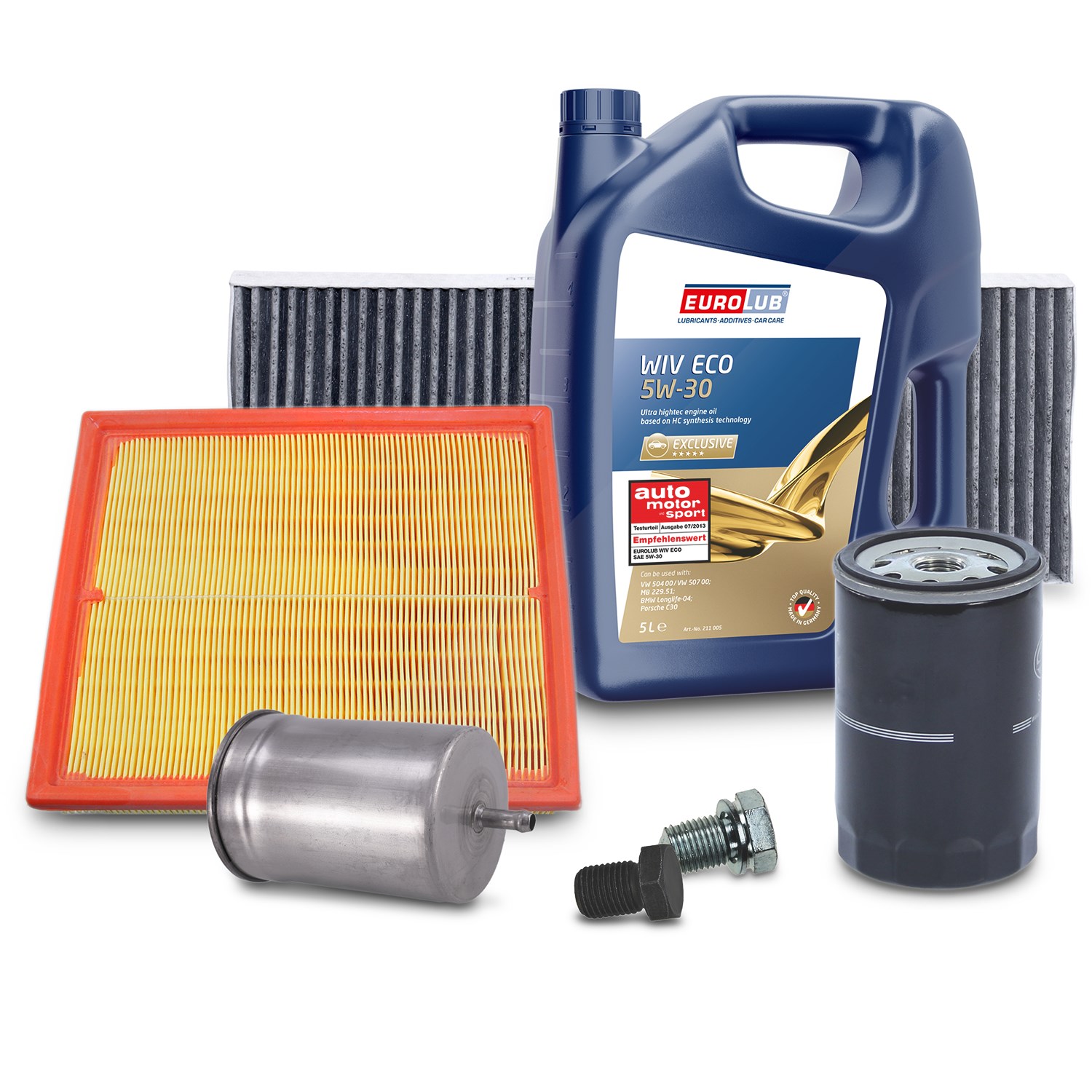 Bestprice Inspektionspaket Filtersatz SET B + 5l ÖL [Hersteller-Nr. 40197438] für Audi, VW