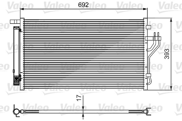 Valeo Kondensator, Klimaanlage [Hersteller-Nr. 814485] für Hyundai, Kia
