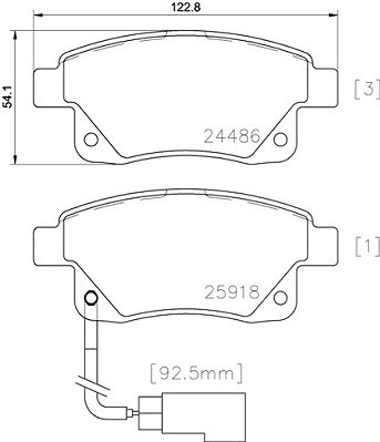 Brembo Bremsbelagsatz Hinterachse [Hersteller-Nr. P24066] für Ford