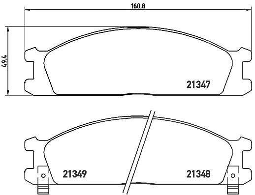 Brembo Bremsbelagsatz, Scheibenbremse [Hersteller-Nr. P24026] für Nissan, Ford, Subaru