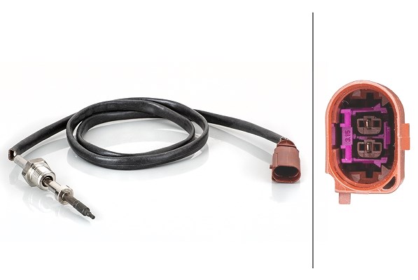Hella Sensor, Abgastemperatur [Hersteller-Nr. 6PT014495-121] für Skoda, VW, Seat, Audi