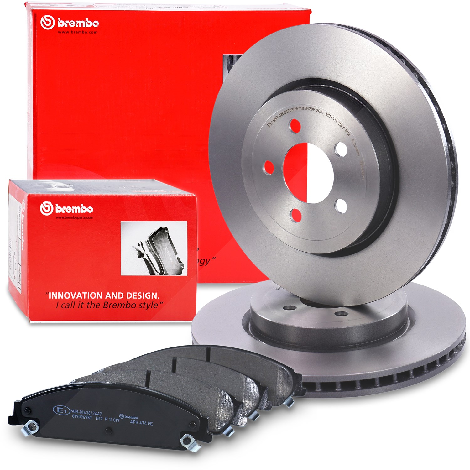 Brembo Bremsscheiben Coated+Beläge Vorne Belüftet [Hersteller-Nr. 10698766] für Dodge, Lancia, Chrysler