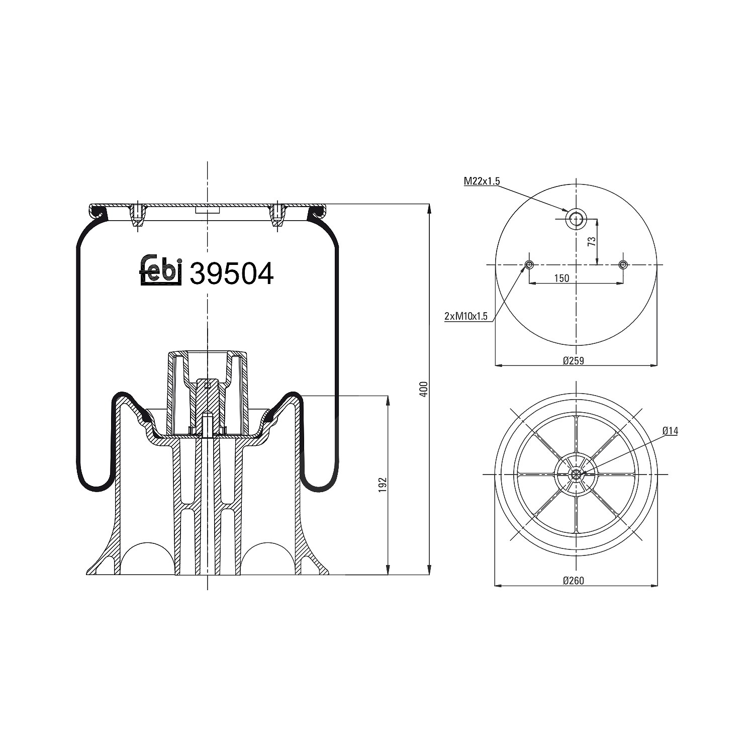 Febi Bilstein Federbalg, Luftfederung [Hersteller-Nr. 39504]