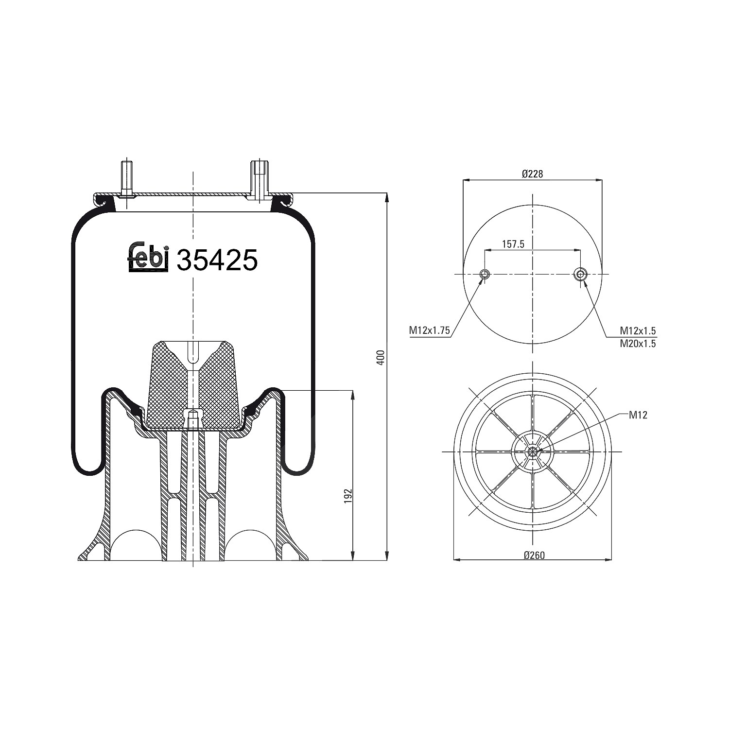 Febi Bilstein Federbalg, Luftfederung [Hersteller-Nr. 39425]
