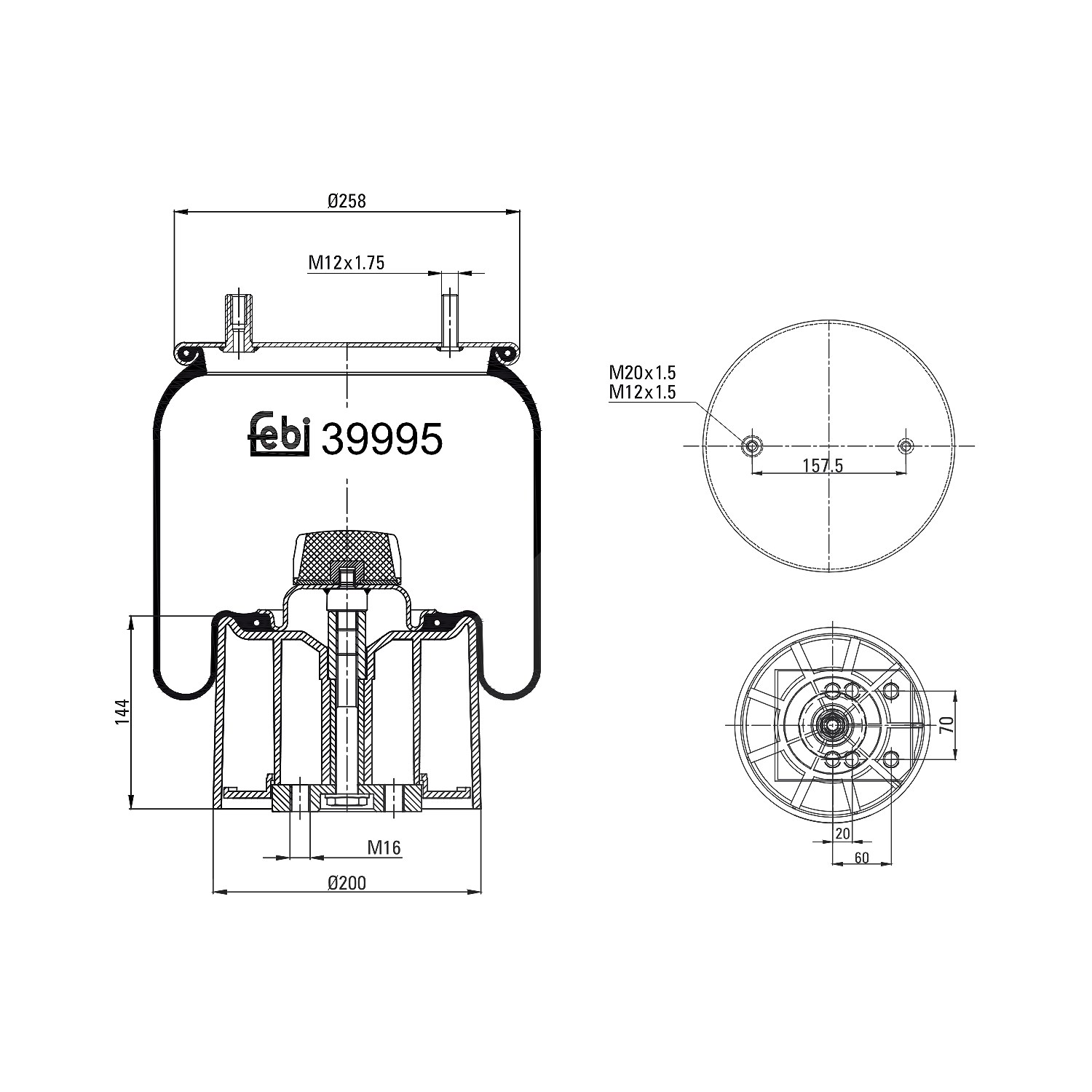 Febi Bilstein Federbalg, Luftfederung [Hersteller-Nr. 39995]