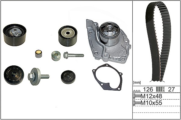 Schaeffler Ina Wasserpumpe + Zahnriemensatz [Hersteller-Nr. 530063830] für Renault, Vauxhall, Nissan, Opel
