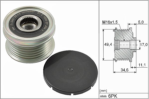 Schaeffler Ina Generatorfreilauf [Hersteller-Nr. 535015510] für Audi, Skoda, BMW, VW, Seat