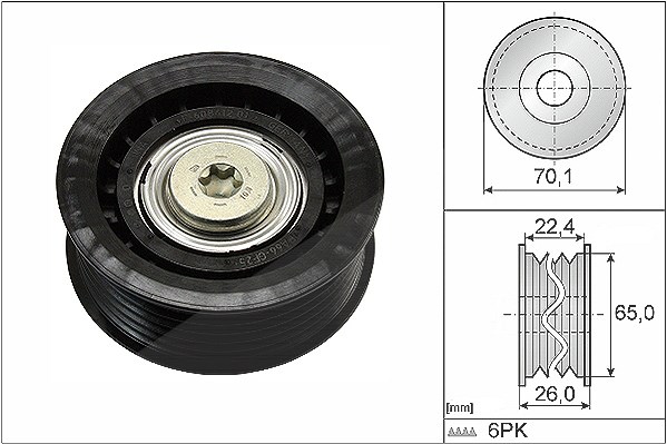 Schaeffler Ina Umlenk-/Führungsrolle, Keilrippenriemen [Hersteller-Nr. 532047110] für Ford, Jaguar