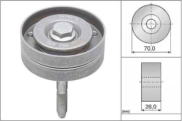 Schaeffler Ina Umlenk-/Führungsrolle, Keilrippenriemen [Hersteller-Nr. 532059610] für VW, Seat, Skoda