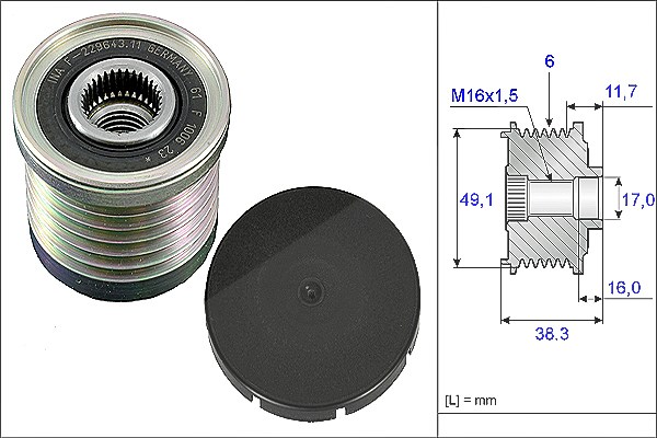 Schaeffler Ina Generatorfreilauf [Hersteller-Nr. 535003010] für Vauxhall, Volvo, Opel, Nissan, Renault, Mitsubishi