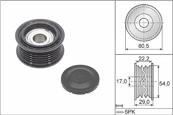 Schaeffler Ina Umlenk-/Führungsrolle, Keilrippenriemen [Hersteller-Nr. 532085410] für VW, Audi