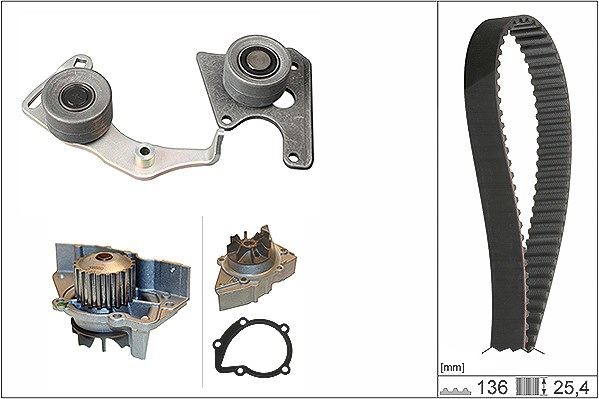 Schaeffler Ina Wasserpumpe + Zahnriemensatz [Hersteller-Nr. 530009631] für Citroën, Peugeot, Fiat