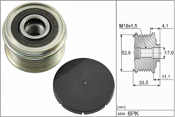 Schaeffler Ina Generatorfreilauf [Hersteller-Nr. 535002510] für Porsche