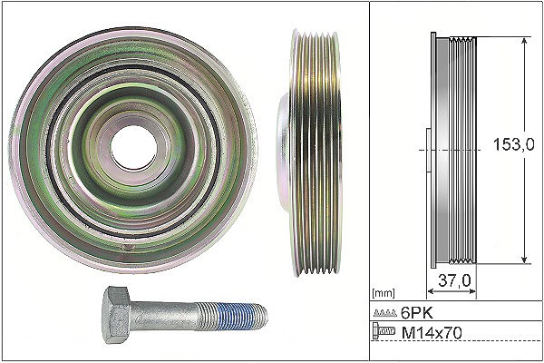 Schaeffler Ina Riemenscheibensatz, Kurbelwelle [Hersteller-Nr. 544009720] für Lancia, Fiat, Citroën, Ds, Peugeot, Ford, Ford Usa, Volvo