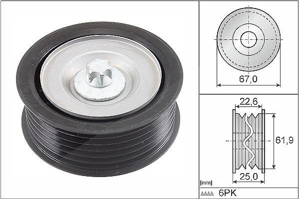 Schaeffler Ina Umlenk-/Führungsrolle, Keilrippenriemen [Hersteller-Nr. 532086610] für Mercedes-Benz