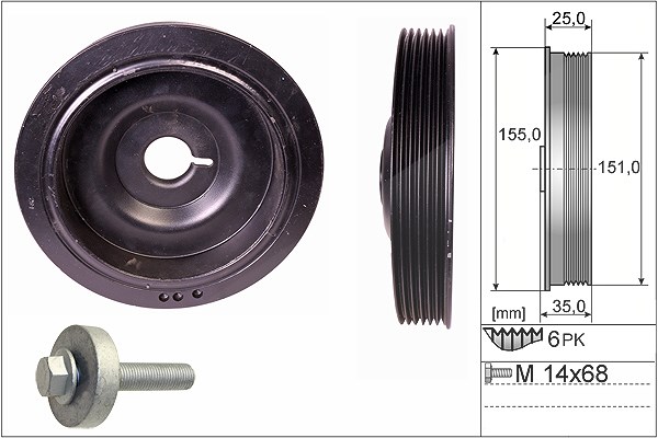 Schaeffler Ina Riemenscheibensatz, Kurbelwelle [Hersteller-Nr. 544009020] für Lada, Dacia, Mercedes-Benz, Infiniti, Renault, Nissan
