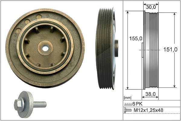 Schaeffler Ina Riemenscheibensatz, Kurbelwelle [Hersteller-Nr. 544010120] für Nissan, Opel, Renault, Vauxhall