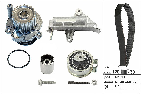 Schaeffler Ina Wasserpumpe + Zahnriemensatz [Hersteller-Nr. 530017730] für Audi, Seat, Ford, VW