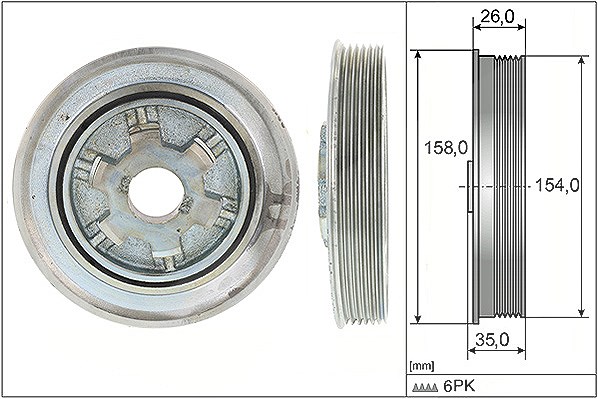Schaeffler Ina Riemenscheibe, Kurbelwelle [Hersteller-Nr. 544011210] für Citroën, Fiat, Land Rover, Peugeot, Lancia, Ford, Mitsubishi