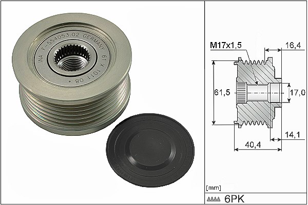 Schaeffler Ina Generatorfreilauf [Hersteller-Nr. 535011510] für Saab, Cadillac, Fiat, Vauxhall, Alfa Romeo, Suzuki, Opel, Lancia