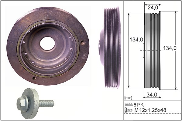 Schaeffler Ina Riemenscheibensatz, Kurbelwelle [Hersteller-Nr. 544009120] für Renault