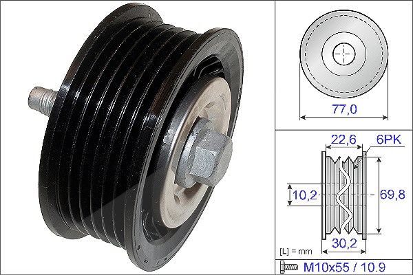 Schaeffler Ina Umlenk-/Führungsrolle, Keilrippenriemen [Hersteller-Nr. 532070010] für Saab, Opel, Chevrolet, Vauxhall