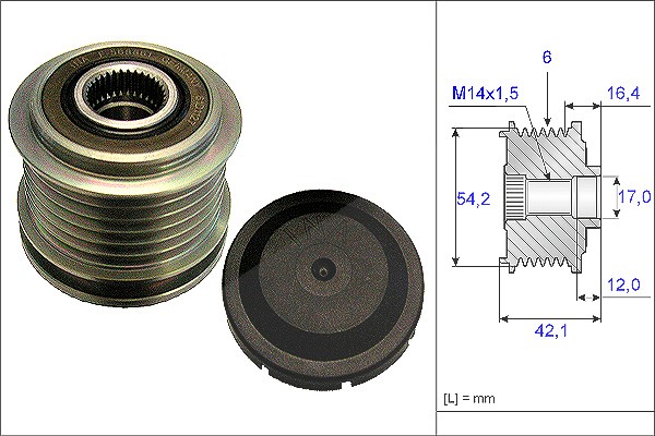 Schaeffler Ina Generatorfreilauf [Hersteller-Nr. 535018110] für Alfa Romeo, Jeep, Dodge, Lancia, Chrysler, Ford, Volvo, Opel, Fiat, Vauxhall, Mazda