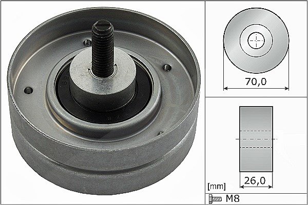 Schaeffler Ina Umlenk-/Führungsrolle, Keilrippenriemen [Hersteller-Nr. 532052410] für Mini