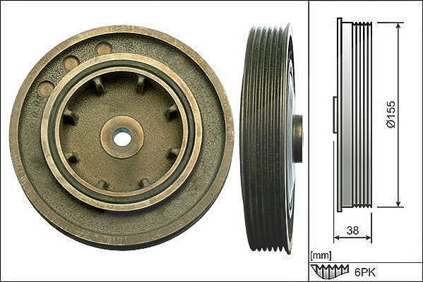 Schaeffler Ina Riemenscheibe, Kurbelwelle [Hersteller-Nr. 544010110] für Vauxhall, Nissan, Renault, Opel