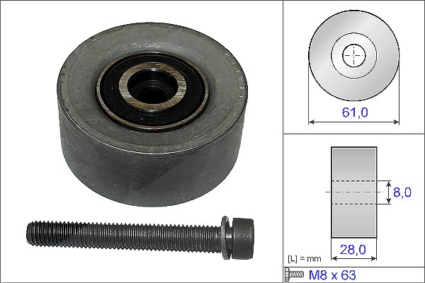 Schaeffler Ina Umlenk-/Führungsrolle, Zahnriemen [Hersteller-Nr. 532047210] für Opel, Chevrolet, Alfa Romeo, Fiat, Saab, Vauxhall