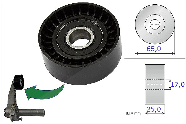 Schaeffler Ina Spannrolle, Keilrippenriemen [Hersteller-Nr. 531086610] für Peugeot, Opel, Citroën, Mini, Ds