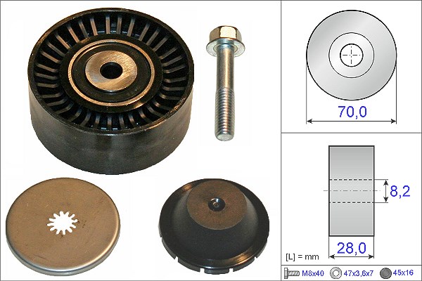 Schaeffler Ina Umlenk-/Führungsrolle, Keilrippenriemen [Hersteller-Nr. 532060010] für Chrysler, Mitsubishi, Jeep, Dodge