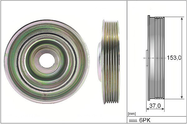 Schaeffler Ina Riemenscheibe, Kurbelwelle [Hersteller-Nr. 544009710] für Ds, Ford, Peugeot, Volvo, Citroën, Lancia, Ford Usa, Fiat