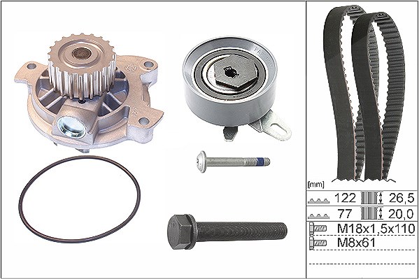 Schaeffler Ina Wasserpumpe + Zahnriemensatz [Hersteller-Nr. 530040630] für VW