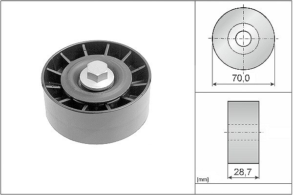 Schaeffler Ina Umlenk-/Führungsrolle, Keilrippenriemen [Hersteller-Nr. 532025410] für Ford