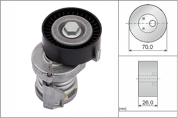 Schaeffler Ina Riemenspanner, Keilrippenriemen [Hersteller-Nr. 534012320] für Skoda, VW, Seat, Audi, Vauxhall