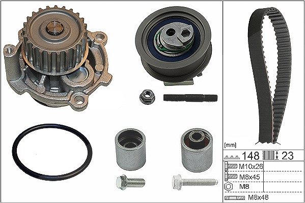 Schaeffler Ina Wasserpumpe + Zahnriemensatz [Hersteller-Nr. 530044531] für Skoda, Audi, VW, Seat
