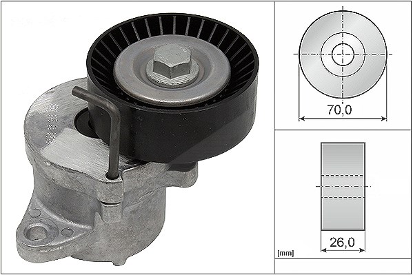 Schaeffler Ina Spannarm, Keilrippenriemen [Hersteller-Nr. 534043910] für Opel, Chevrolet, Vauxhall, Saab