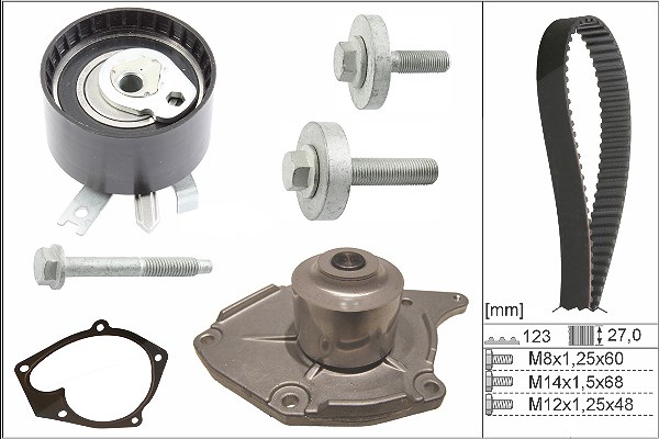 Schaeffler Ina Wasserpumpe + Zahnriemensatz [Hersteller-Nr. 530019731] für Dacia, Nissan, Renault