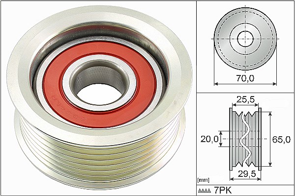 Schaeffler Ina Umlenk-/Führungsrolle, Keilrippenriemen [Hersteller-Nr. 532080310] für Honda