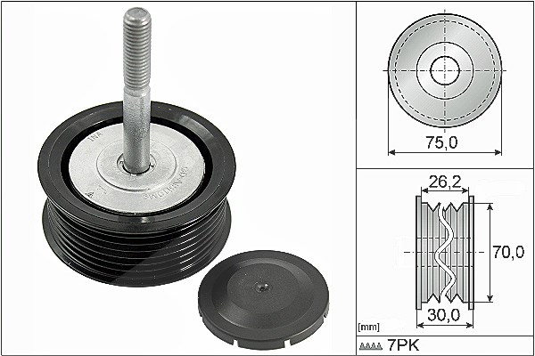 Schaeffler Ina Umlenk-/Führungsrolle, Keilrippenriemen [Hersteller-Nr. 532079210] für Porsche