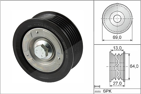Schaeffler Ina Umlenk-/Führungsrolle, Keilrippenriemen [Hersteller-Nr. 532047710] für Citroën, Fiat, Peugeot, Ford