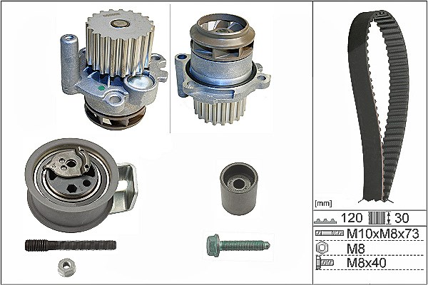 Schaeffler Ina Wasserpumpe + Zahnriemensatz [Hersteller-Nr. 530009130] für VW, Audi, Seat, Skoda